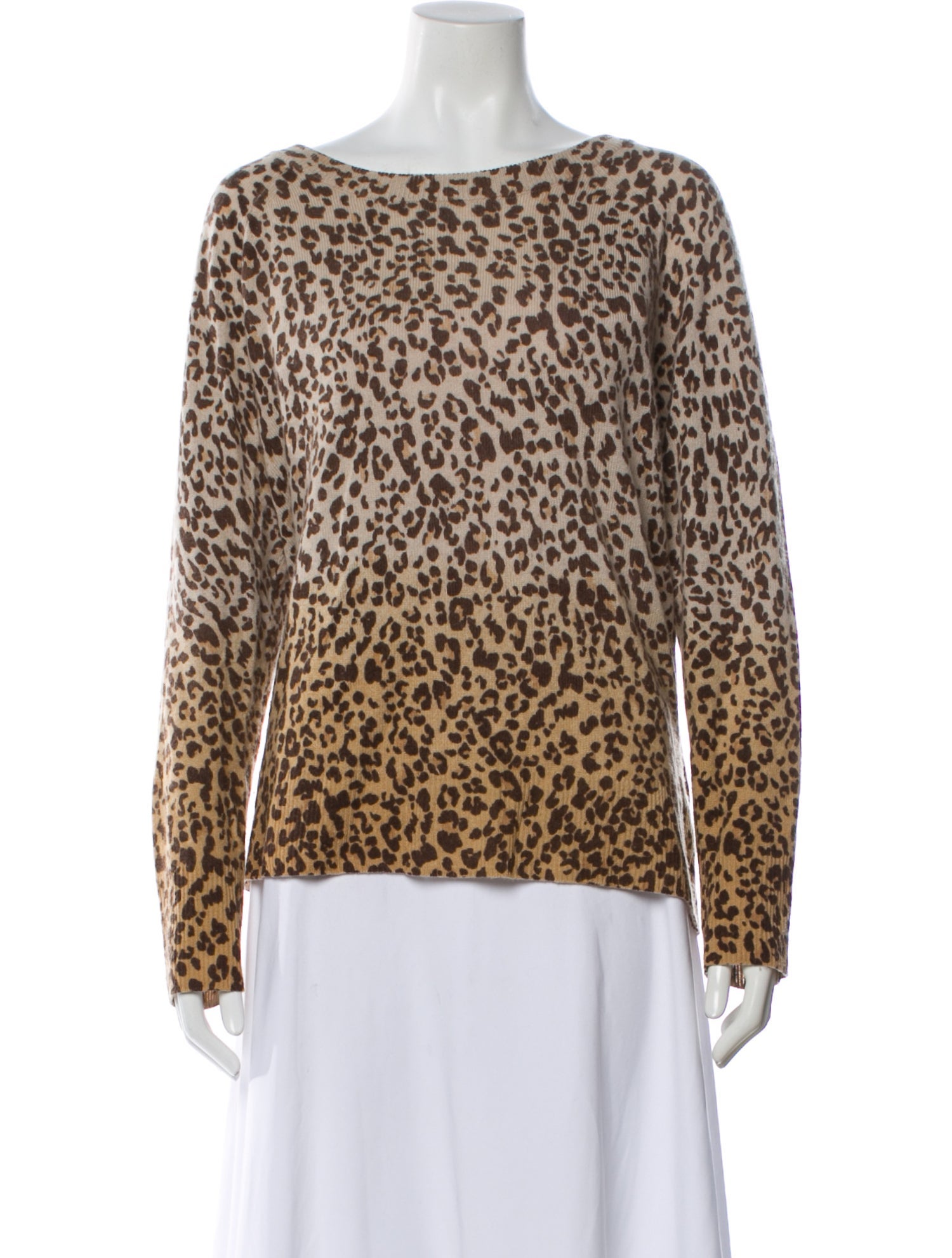White + Warren Cashmere Animal Print Sweater