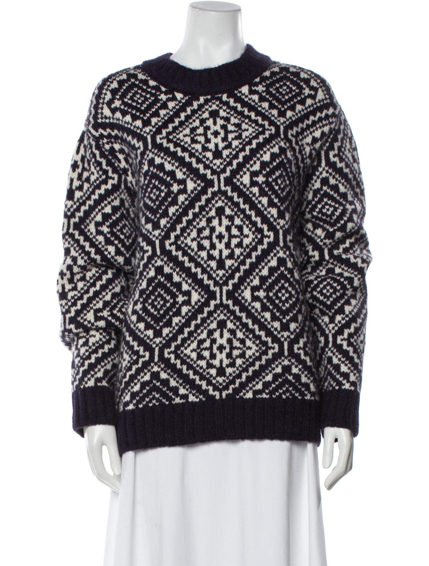 White + Warren Baby Alpaca Printed Sweater