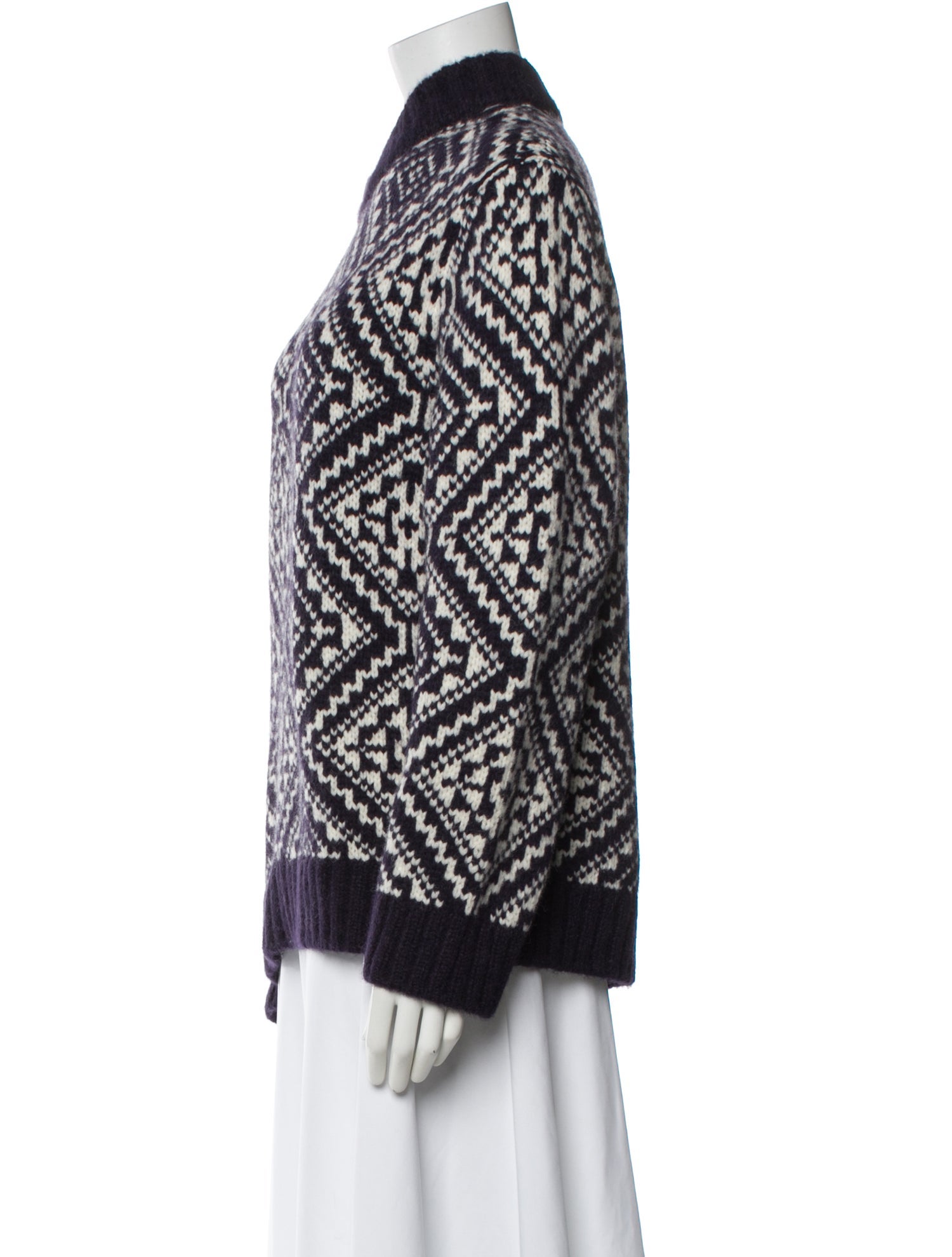 White + Warren Baby Alpaca Printed Sweater