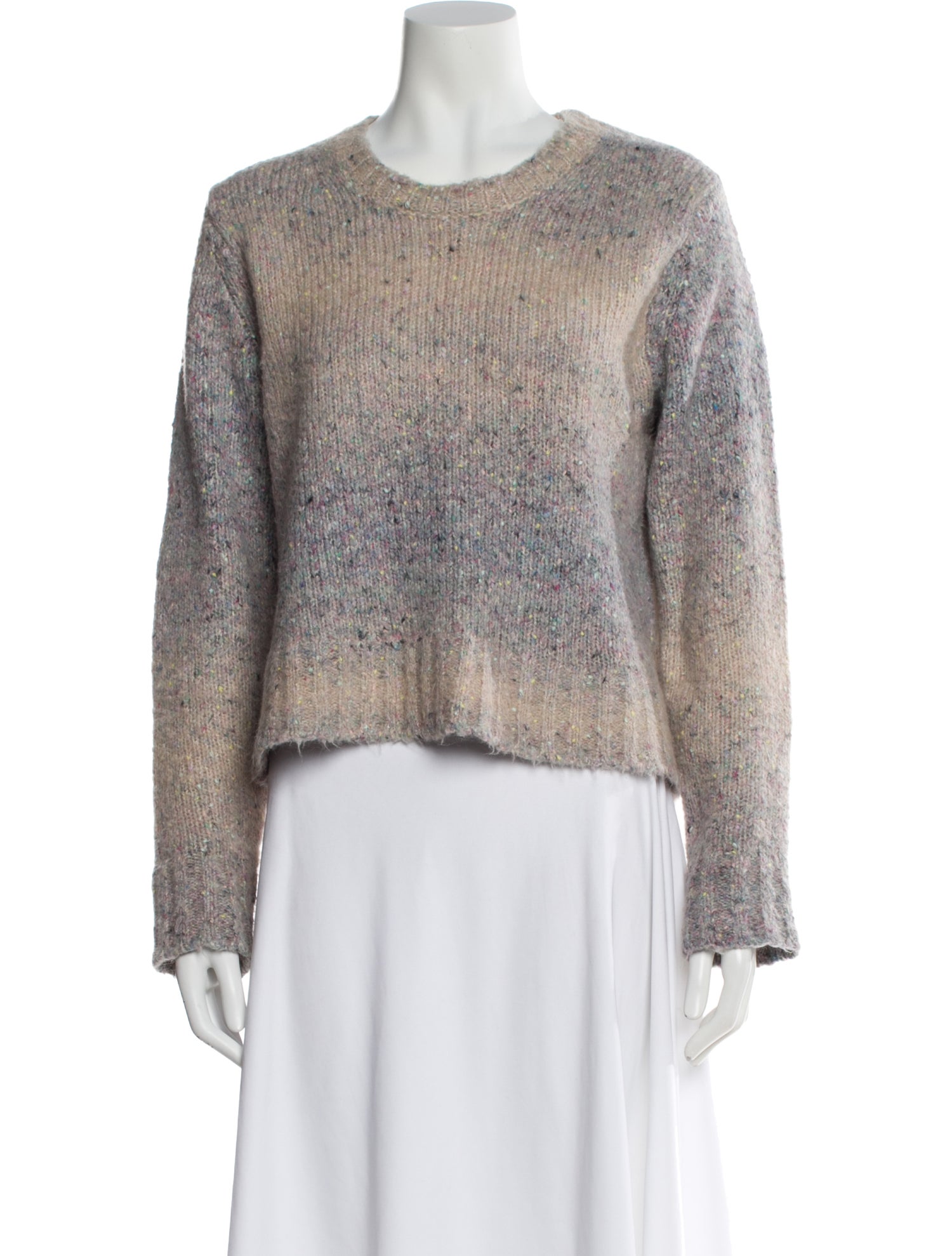 White + Warren Printed Crew Neck Sweater