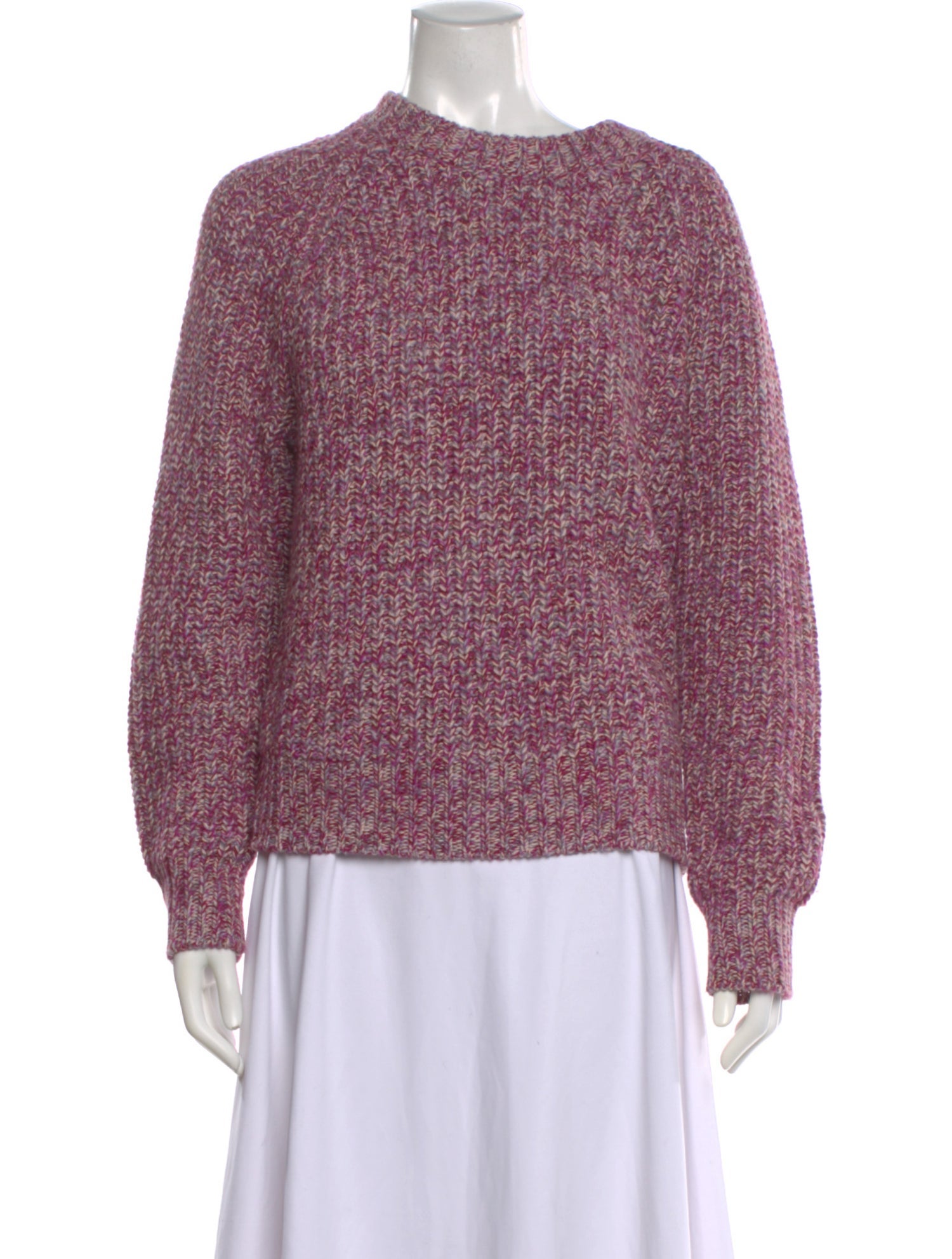 White + Warren Printed Crew Neck Sweater