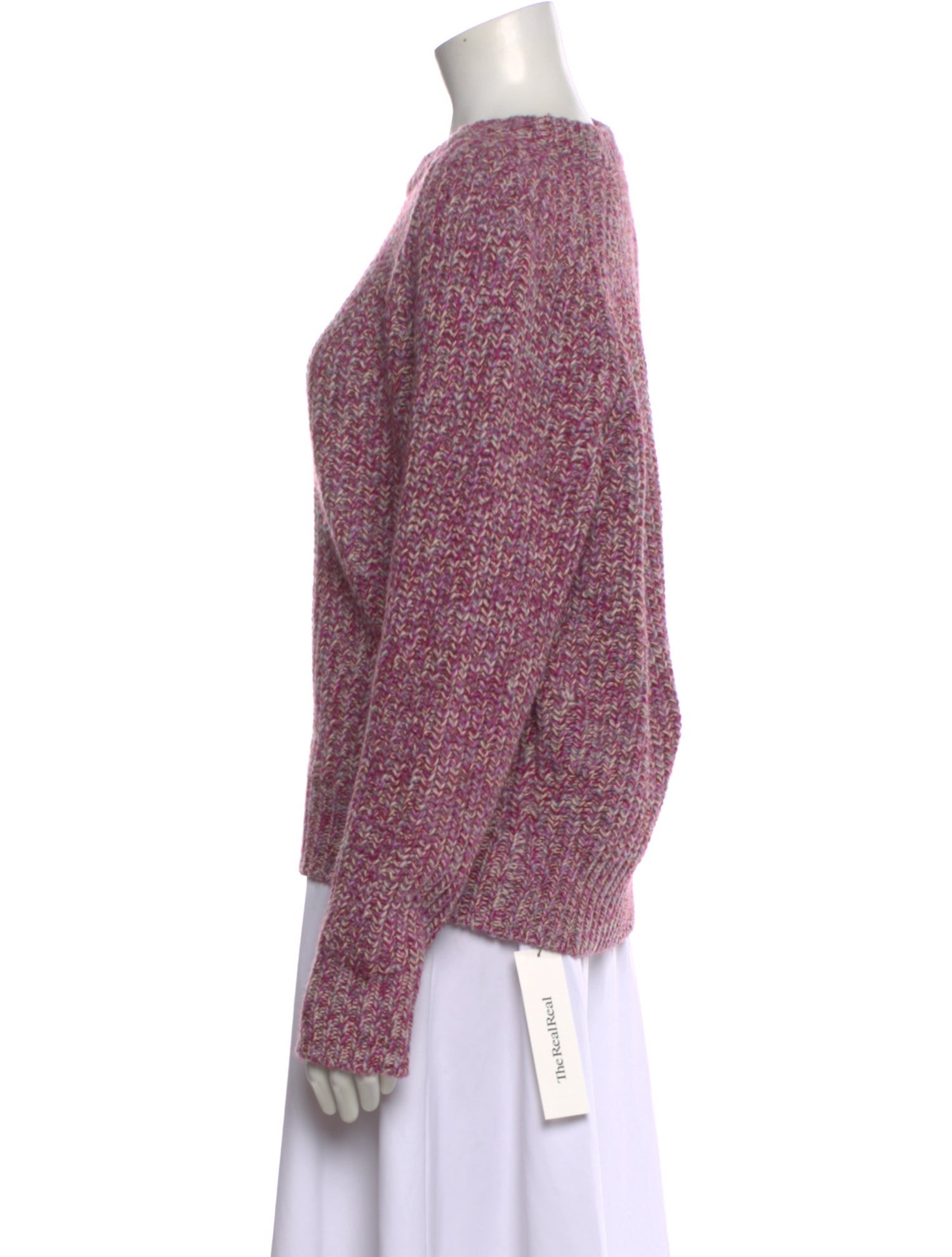 White + Warren Printed Crew Neck Sweater