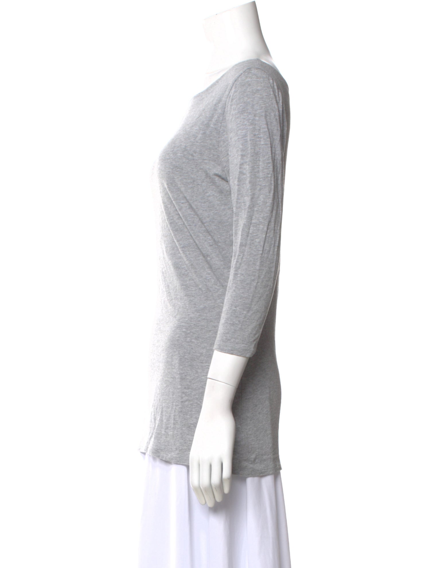 White + Warren Bateau Neckline Three-Quarter Sleeve T-Shirt