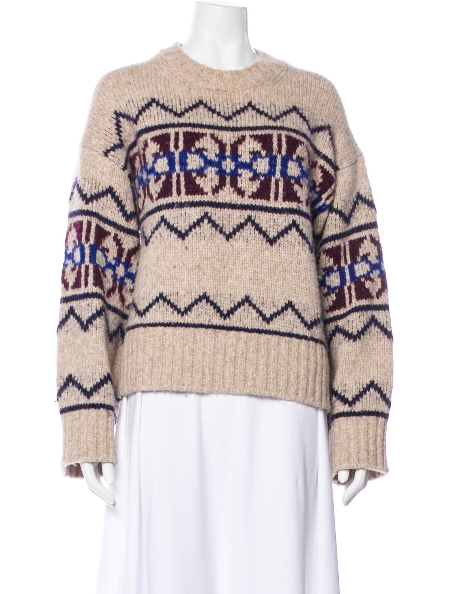 White + Warren Baby Alpaca Printed Sweater