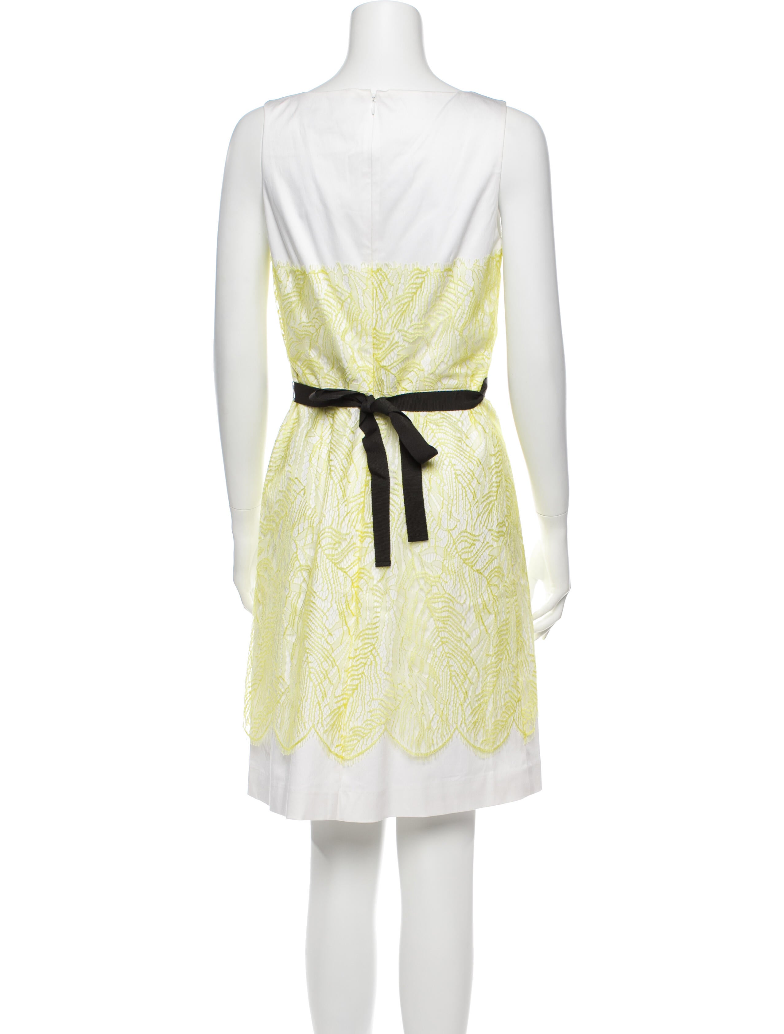 The Wrights Lace Pattern Mini Dress in Yellow, Women's US 6 | M The Wrights Lace Pattern Mini Dress in Yellow, Women's US 6 | M