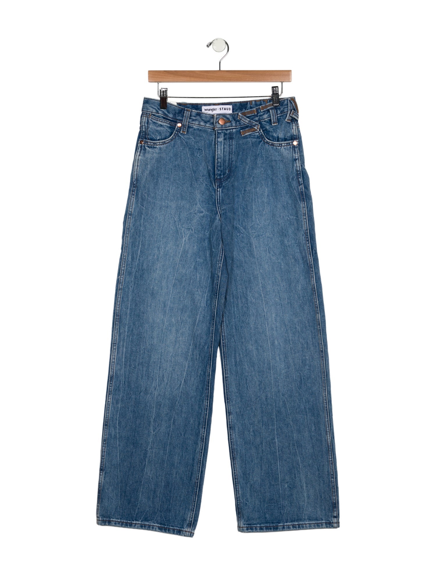 Wrangler + STAUD Mid-Rise Wide Leg Jeans