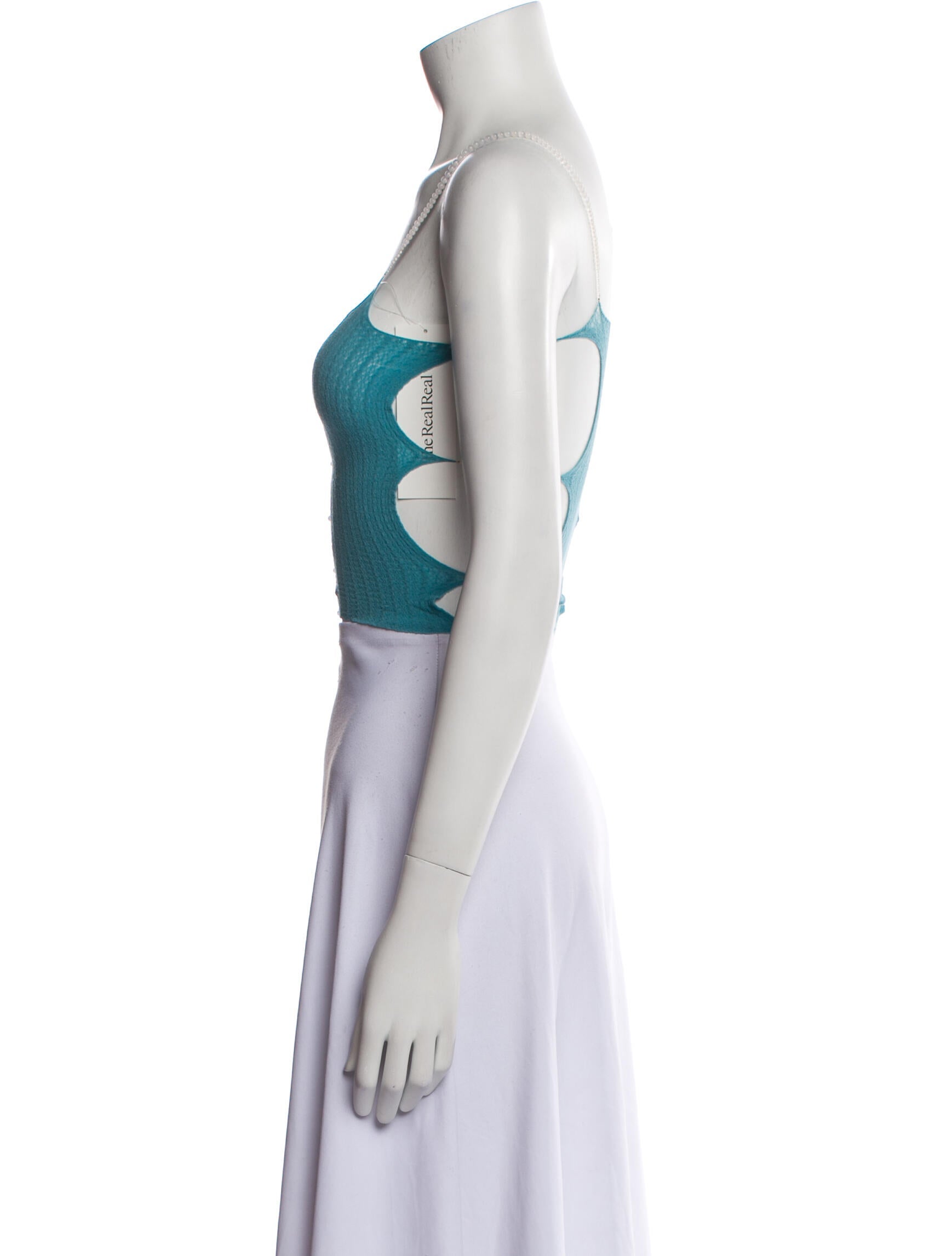 Rui Nylon Square Neckline Crop Top