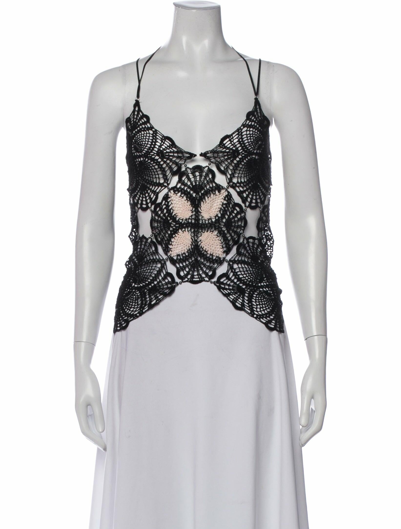 Rui Lace Pattern Halterneck Top