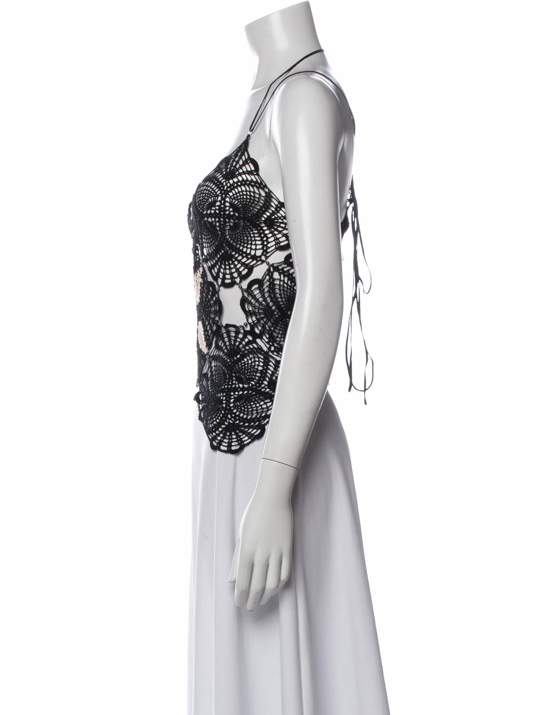 Rui Lace Pattern Halterneck Top