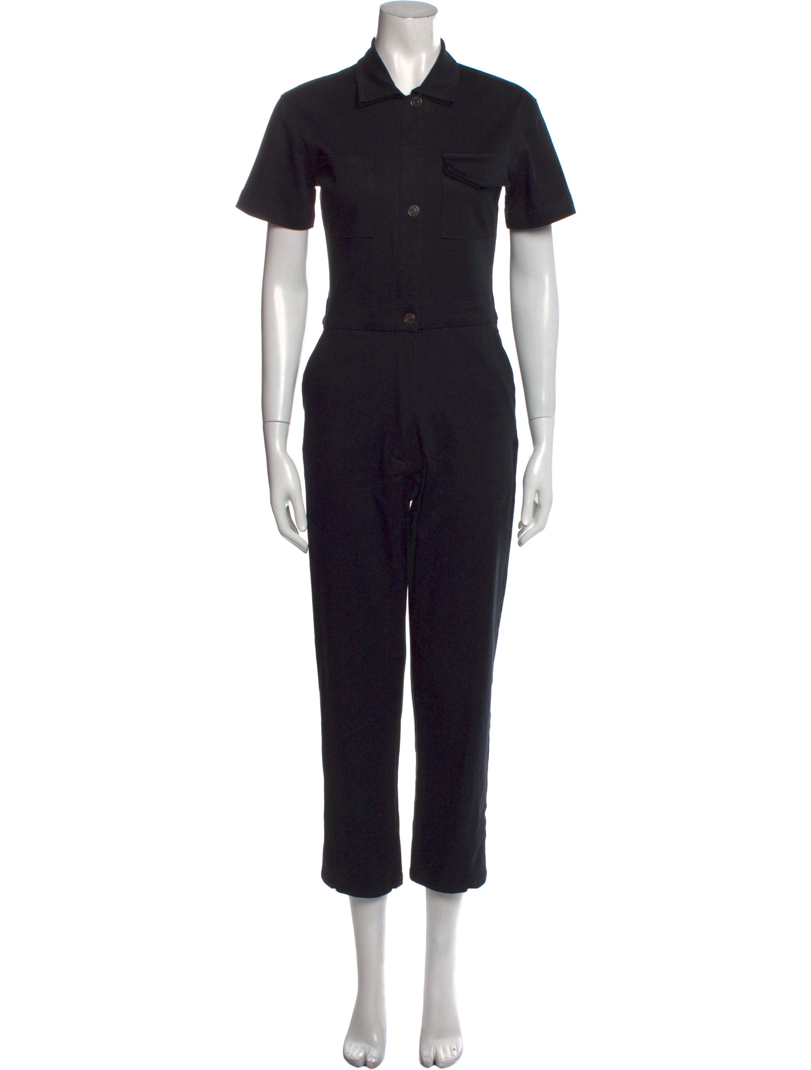 Rivet Utility Jumpsuit Black, 12.75" Rise Jumpsuits and Rompers