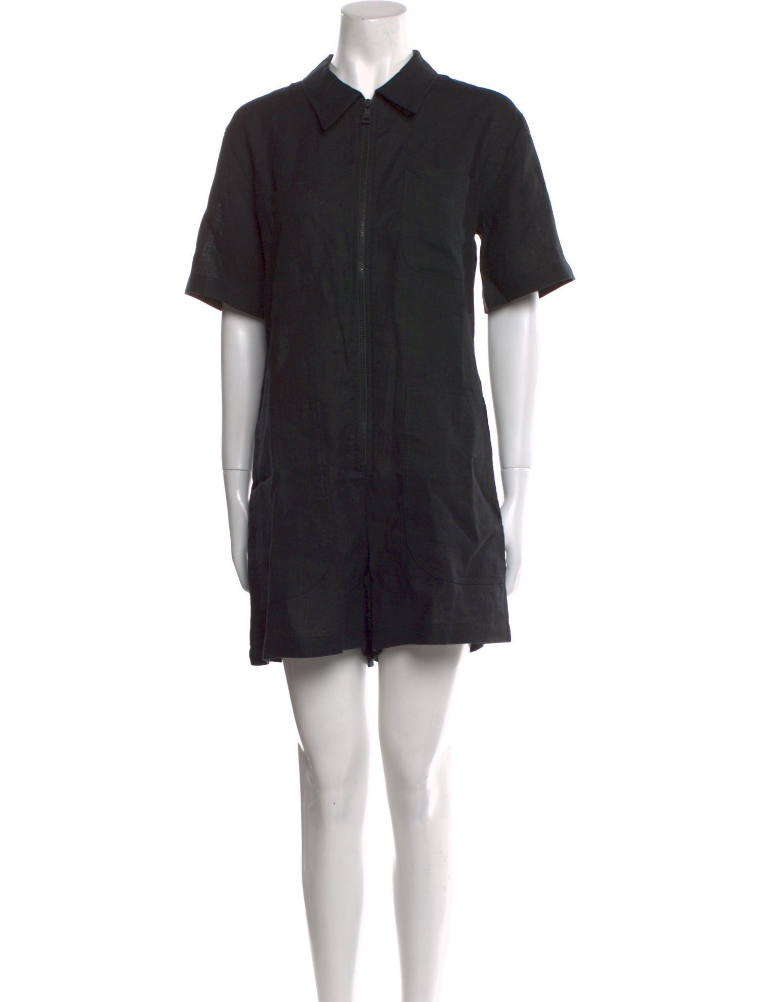 Rivet Utility Linen Crew Neck Romper
