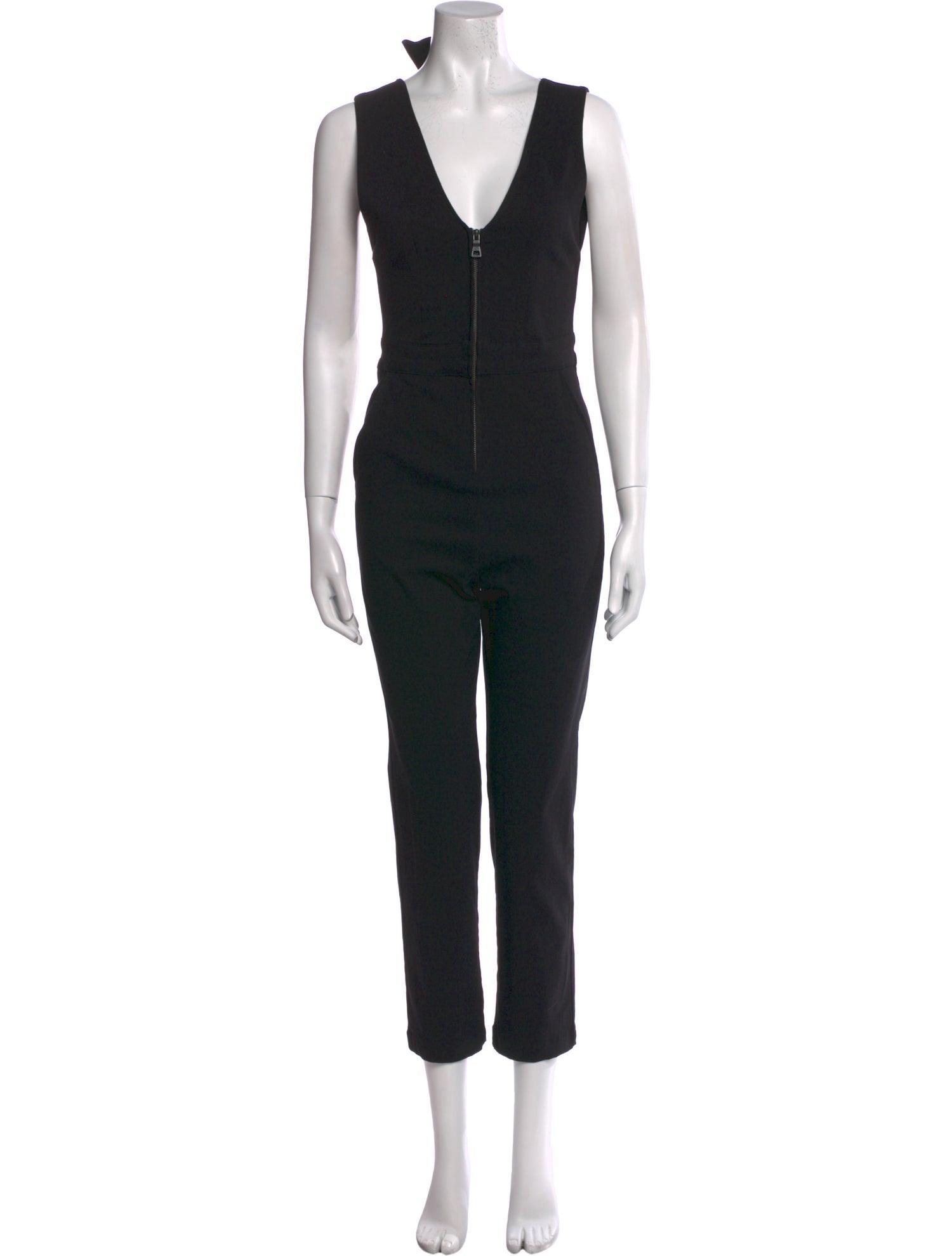 Rivet Utility Plunge Neckline Jumpsuit