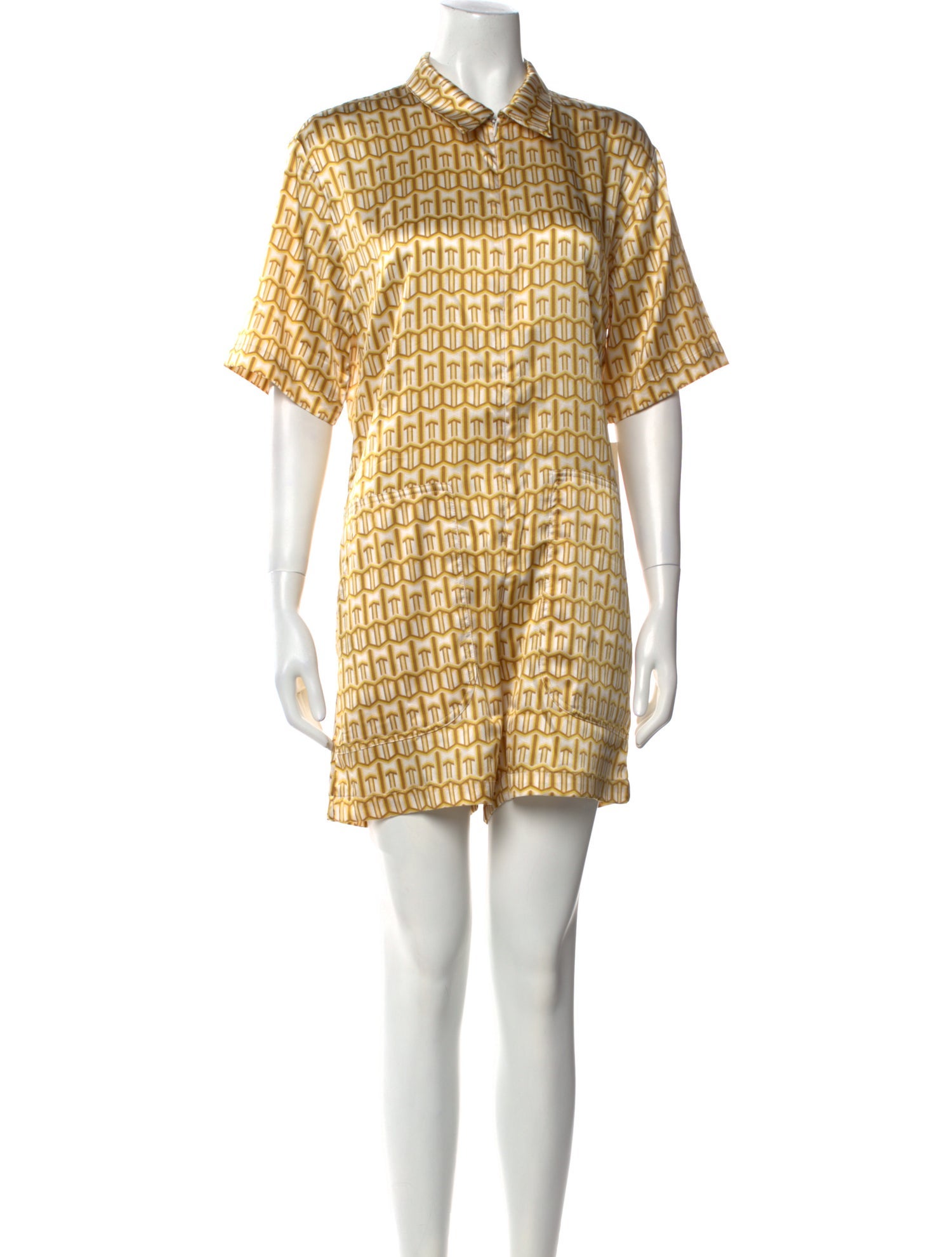 Rivet Utility Silk Printed Romper w/ Tags