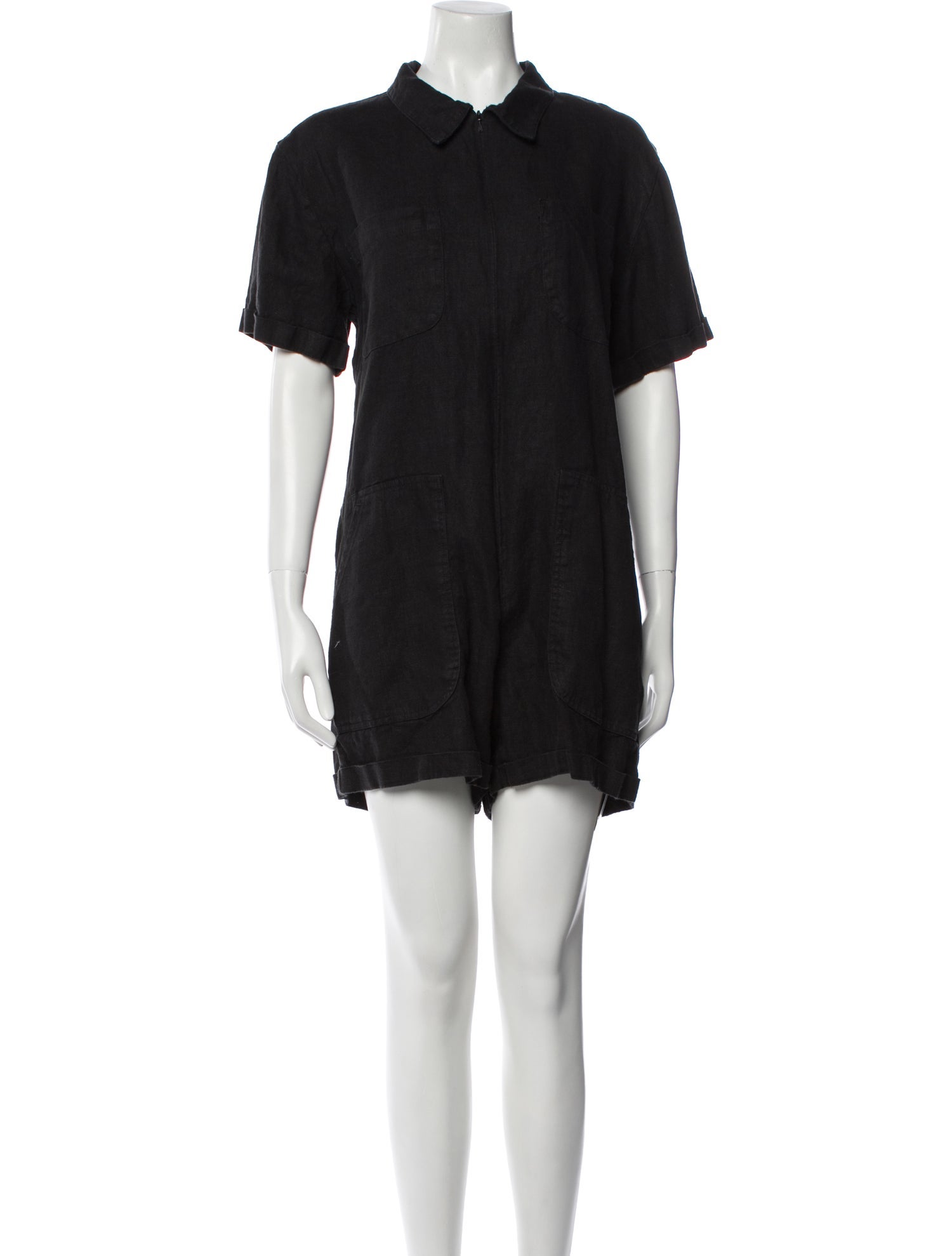 Rivet Utility Linen Crew Neck Romper