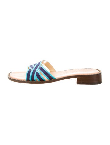 Stubbs & Wootton Grosgrain Slide Sandals