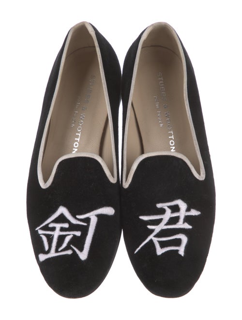 Stubbs & Wootton Velvet Embroidered Accent Loafers