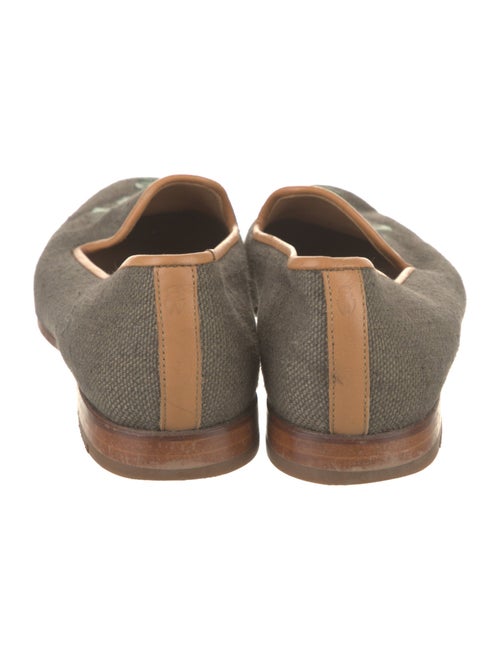 Stubbs & Wootton Canvas Embroidered Accent Loafers