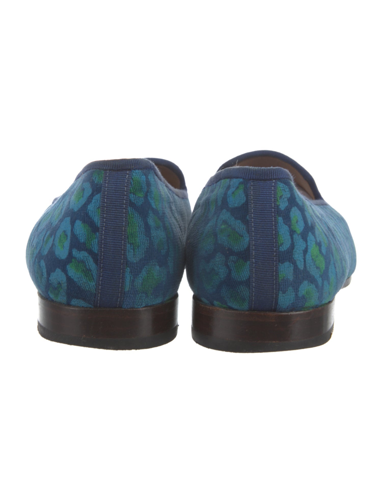 Stubbs & Wootton Velvet Animal Print Loafers