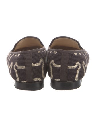 Stubbs & Wootton Printed Leather Trim Embellishment Loafers