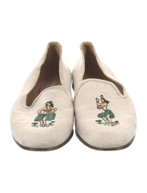 Stubbs & Wootton Canvas Embroidered Accent Loafers