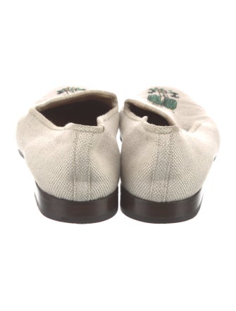 Stubbs & Wootton Canvas Embroidered Accent Loafers