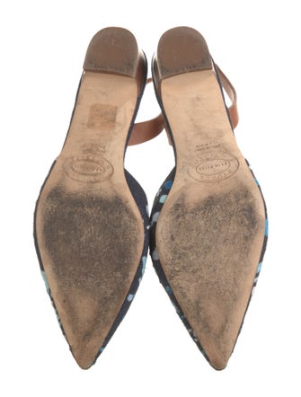 Stubbs & Wootton Floral Print Slingback Flats