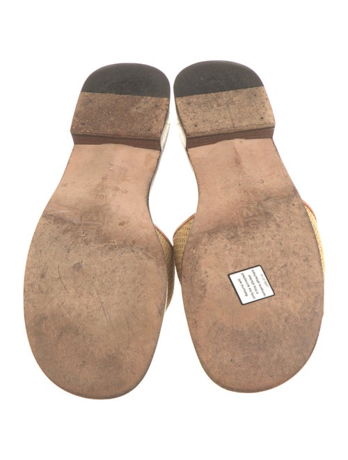 Stubbs & Wootton Raffia Leather Trim Embellishment Slides