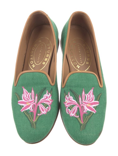Stubbs & Wootton Canvas Embroidered Accent Loafers