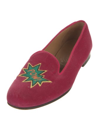 Stubbs & Wootton Velvet Embroidered Accent Loafers