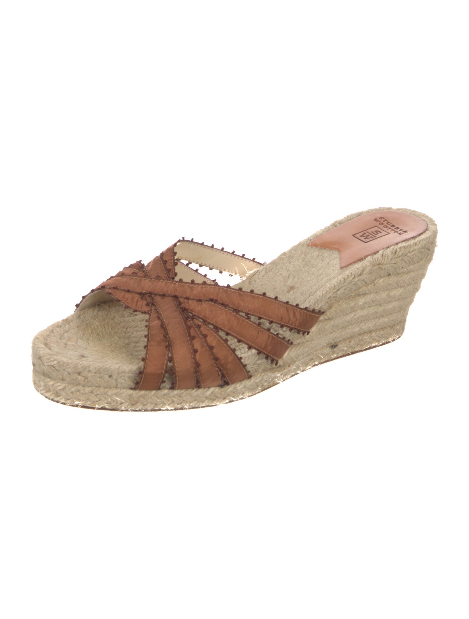 Stubbs & Wootton Jute Leather Trim Embellishment Espadrilles