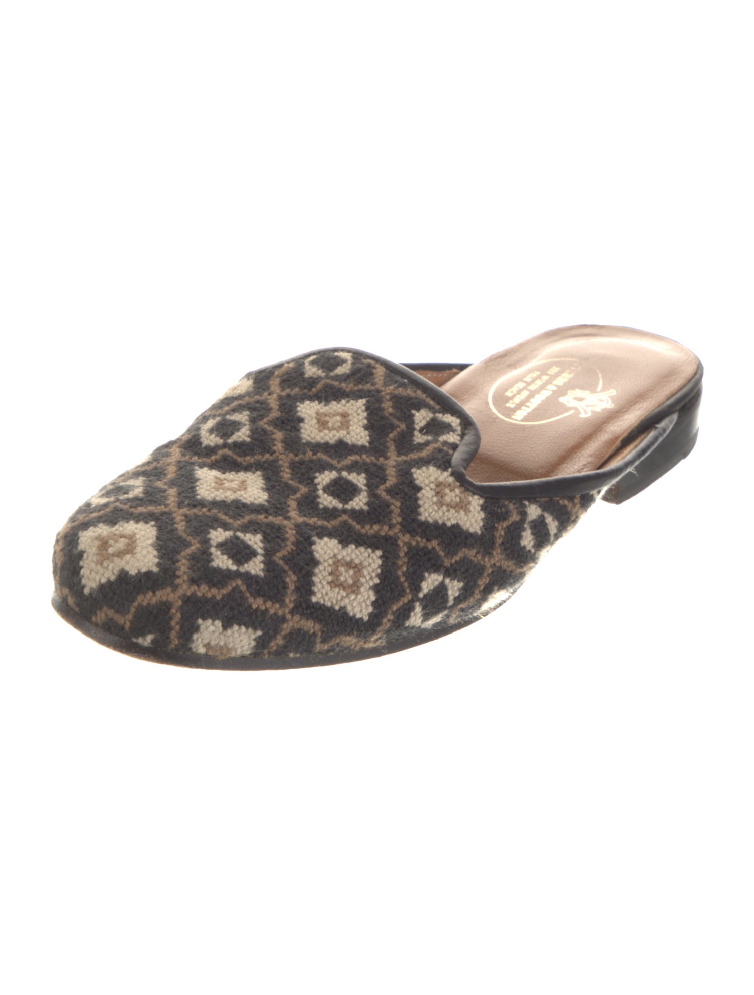 Stubbs & Wootton Canvas Printed Mules