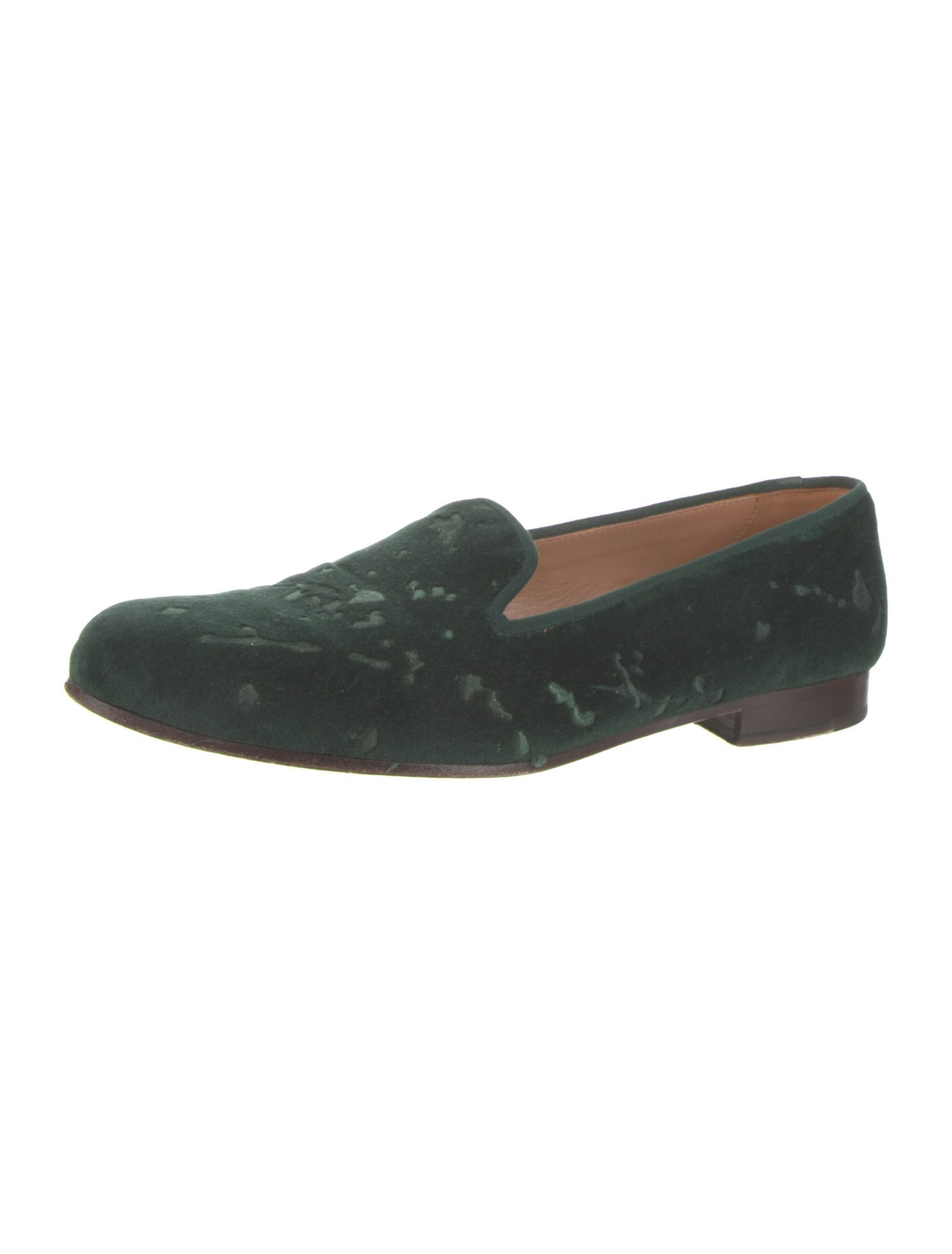 Stubbs & Wootton Velvet Embroidered Accent Loafers