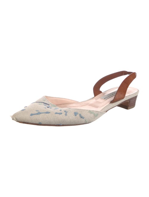 Stubbs & Wootton Canvas Colorblock Pattern Slingback Flats
