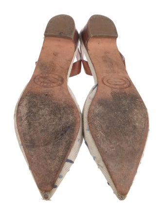 Stubbs & Wootton Canvas Colorblock Pattern Slingback Flats