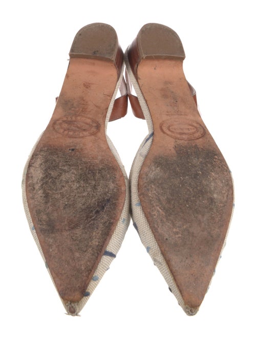 Stubbs & Wootton Canvas Colorblock Pattern Slingback Flats