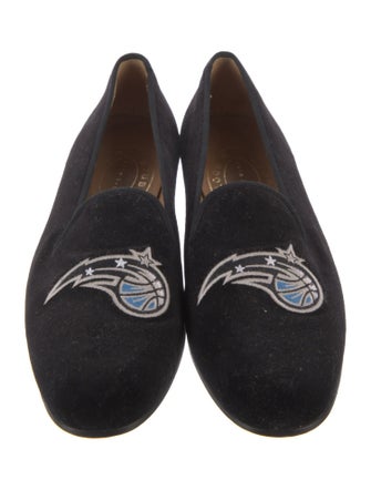Stubbs & Wootton Velvet Embroidered Accent Loafers