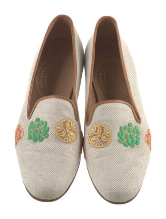 Stubbs & Wootton Canvas Graphic Print Loafers