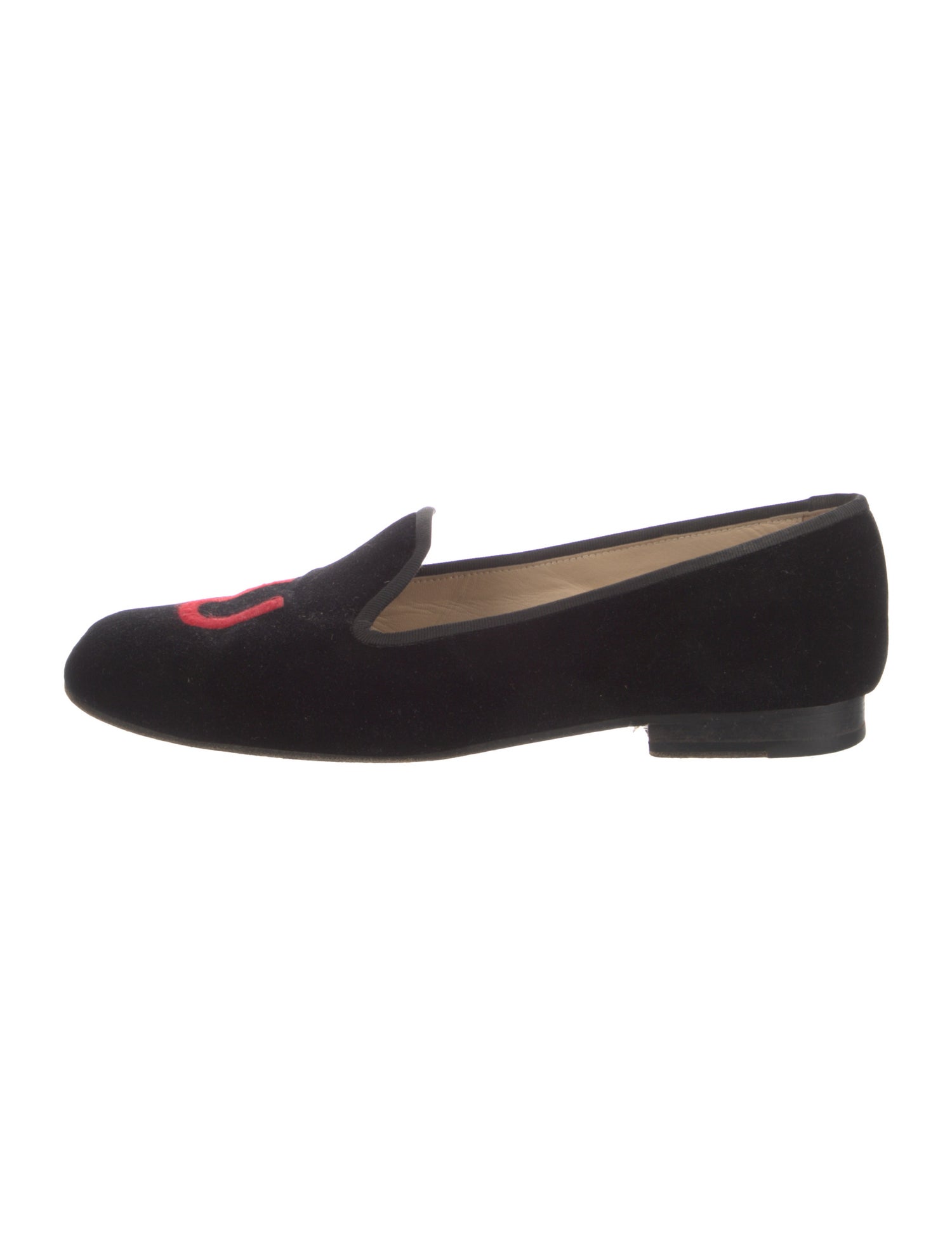 Stubbs & Wootton Velvet Embroidered Accent Loafers