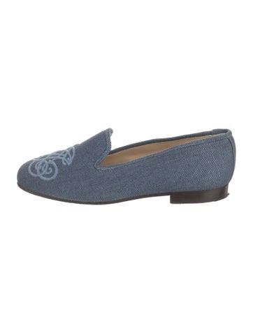 Stubbs & Wootton Flats Canvas Embroidered Accent Loafers US 6 |
