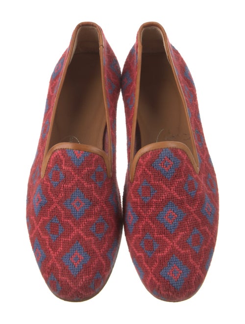 Stubbs & Wootton Printed Leather Trim Embellishment Loafers