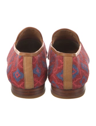 Stubbs & Wootton Printed Leather Trim Embellishment Loafers