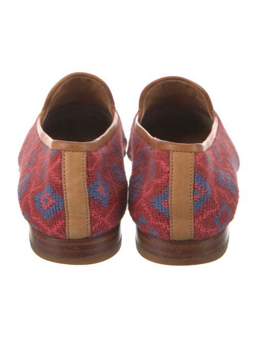 Stubbs & Wootton Printed Leather Trim Embellishment Loafers