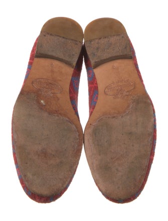 Stubbs & Wootton Printed Leather Trim Embellishment Loafers