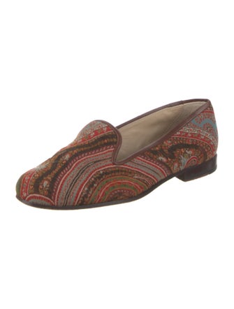 Stubbs & Wootton Printed Leather Trim Embellishment Loafers