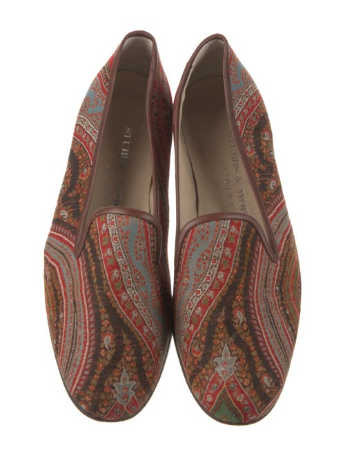 Stubbs & Wootton Printed Leather Trim Embellishment Loafers