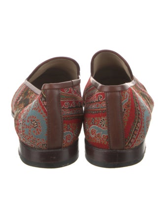 Stubbs & Wootton Printed Leather Trim Embellishment Loafers