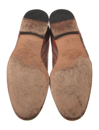 Stubbs & Wootton Printed Leather Trim Embellishment Loafers