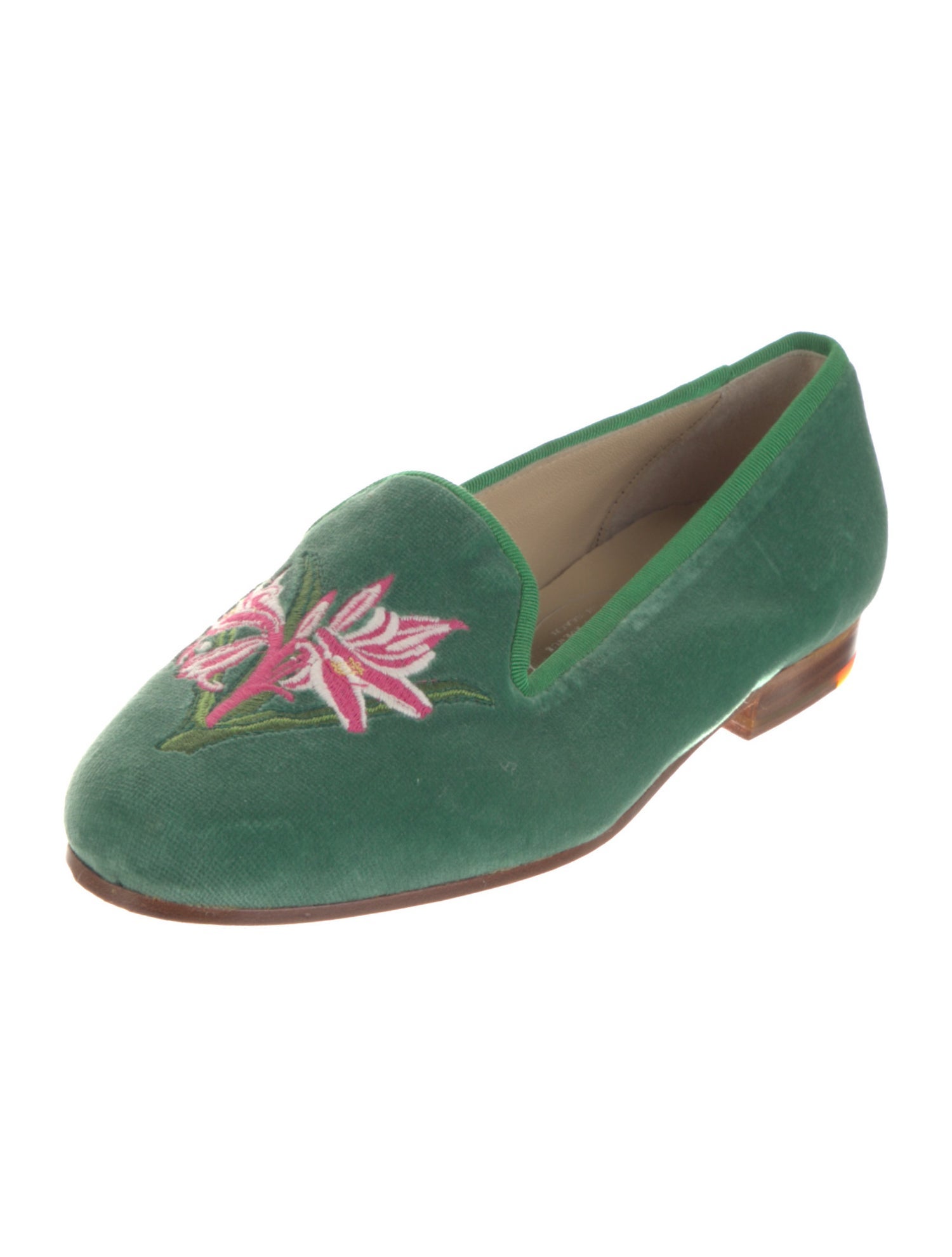 Stubbs & Wootton Velvet Embroidered Accent Loafers