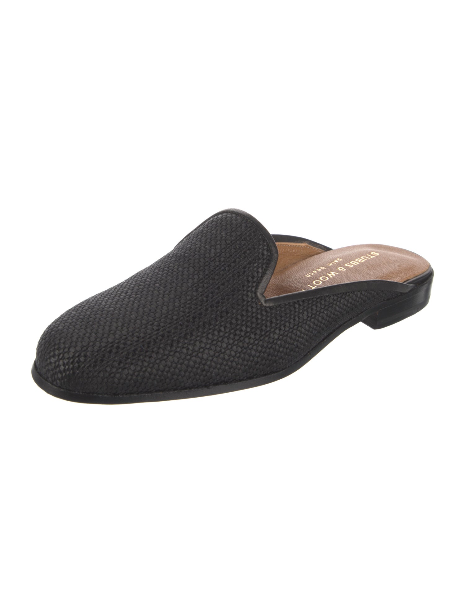 Stubbs & Wootton Leather Trim Embellishment Mules