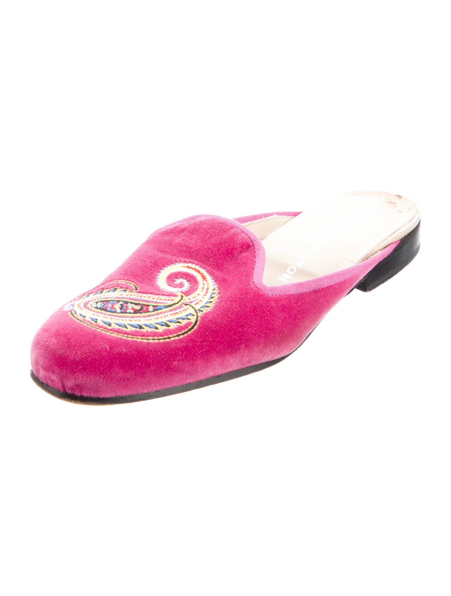 Stubbs & Wootton Velvet Paisley Print Mules